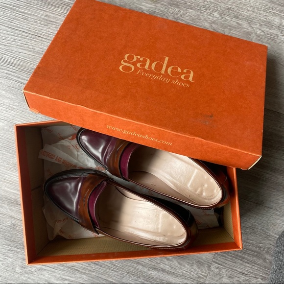 Gadea leather burgundy brown black high heel shoe - Picture 3 of 9